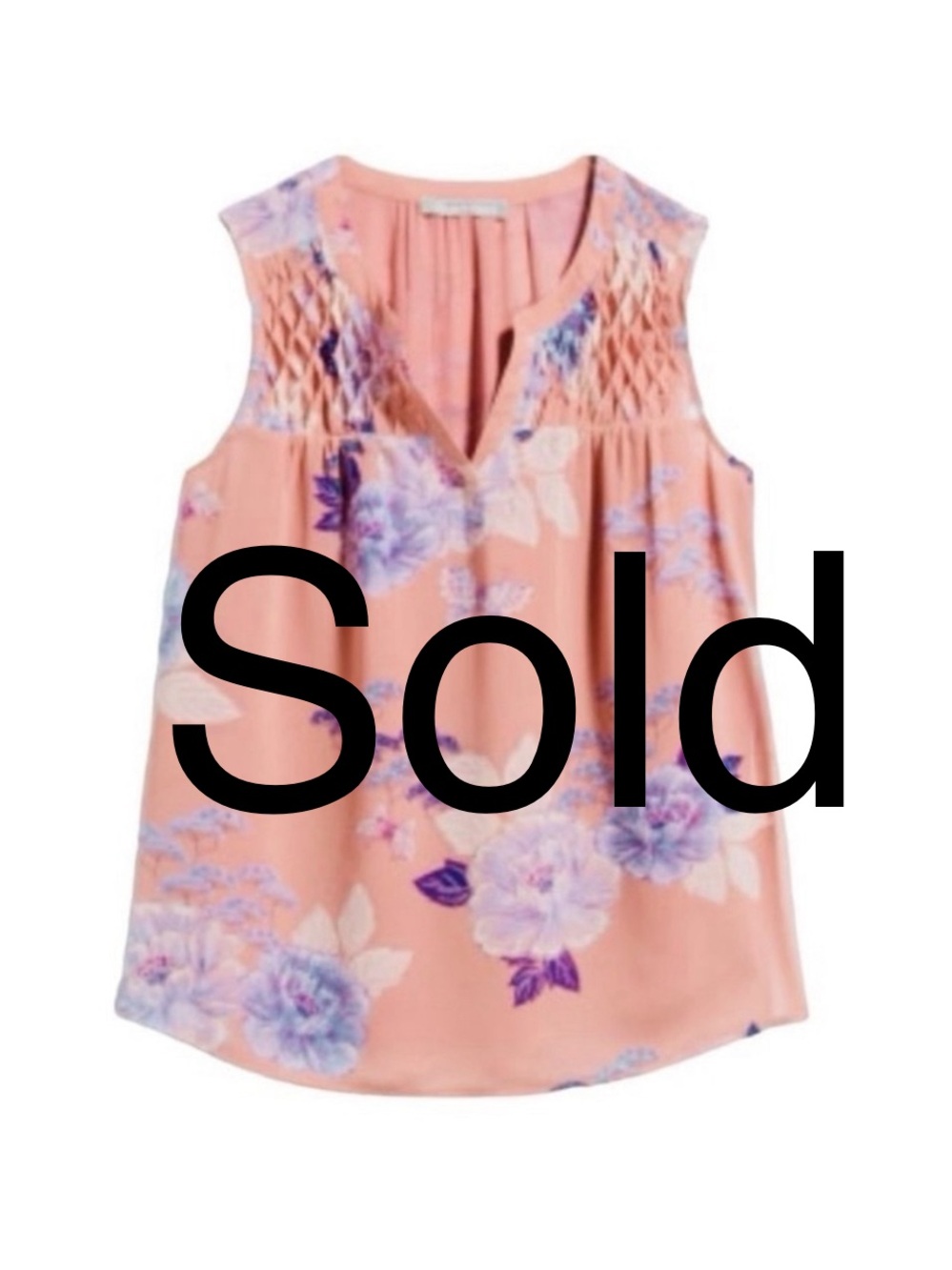 DANIEL RAINN Carin Smocked Bib Blouse  (L) Blush